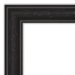 Amanti Art Shipwreck Black Narrow Petite Bevel Bathroom Wall Mirror 28 X 22 In.