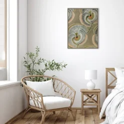 23" X 30" Delicate Deco Plant Pattern V By Baxter Mill Archive Framed Canvas Wall Art Print - Amanti Art -Amanti Art GUEST 643661fc bc5d 402d 97b6 ce2d32828e43