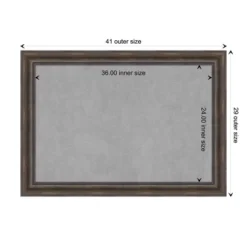 Amanti Art Rustic Pine Brown Framed Magnetic Board 41 X 29 In. -Amanti Art GUEST 644ee97d 5523 4dea 98c3 225e11821821