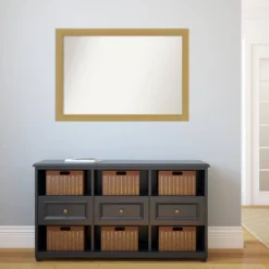 40" X 28" Non-Beveled Grace Brushed Gold Wall Mirror - Amanti Art 13 40" X 28" Non-Beveled Grace Brushed Gold Wall Mirror - Amanti Art -Amanti Art GUEST 64e258fe 8416 4433 bf0c 628d7c588381