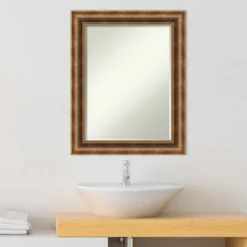 Amanti Art Manhattan Bronze Petite Bevel Wood Bathroom Wall Mirror 29.5 X 23.5 In. -Amanti Art GUEST 64eb343b 9d0f 42d7 b2d2 505d904ccdd0