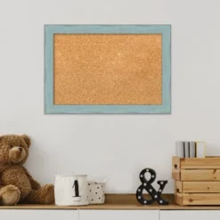 Amanti Art Sky Blue Rustic Wood Framed Corkboard, Natural Cork -Amanti Art GUEST 65417055 8726 4999 a109 f8a0416031aa