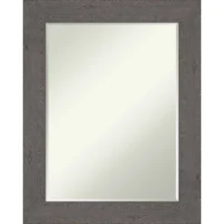 Rustic Plank Petite Bevel Bathroom Wall Mirror -Amanti Art GUEST 65a20bfa d51a 4c52 9713 f028da2cf4a6