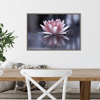 23" X 16" Padmasana Lotus Flower By Fabien Bravin Framed Canvas Wall Art - Amanti Art 6 23" X 16" Padmasana Lotus Flower By Fabien Bravin Framed Canvas Wall Art - Amanti Art - Image 4