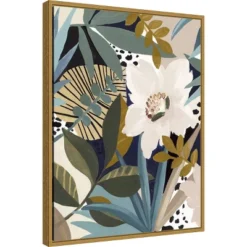 18" X 24" Floral Symphony I By Eva Watts Framed Canvas Wall Art - Amanti Art