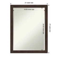 Amanti Art Fresco Petite Bevel Wood Bathroom Wall Mirror -Amanti Art GUEST 673e0e3e fc2b 4afa a141 e2711ba21166