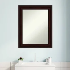 23" X 29" Non-Beveled Bathroom Wall Mirror Coffee Bean Brown - Amanti Art -Amanti Art GUEST 6813db6a 39be 477b a1bb 6ec09790be5b
