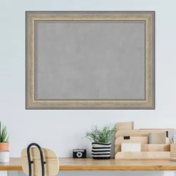 Amanti Art 33"x25" Framed Magnetic Board Fleur Champagne Silver : Metal Wall Mount, Office Décor -Amanti Art GUEST 681698cc f788 43c7 ba45 f15ab839caa5