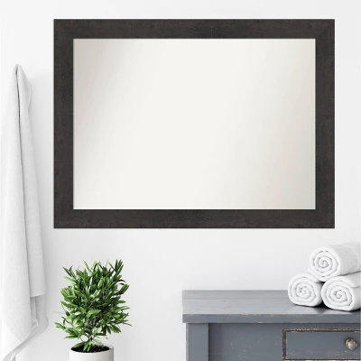 44" X 33" Non-Beveled Rustic Plank Espresso Bathroom Wall Mirror - Amanti Art 10 44" X 33" Non-Beveled Rustic Plank Espresso Bathroom Wall Mirror - Amanti Art - Image 8