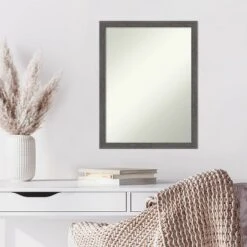 20" X 26" Non-Beveled Pinstripe Plank Gray Thin Wall Mirror - Amanti Art -Amanti Art GUEST 6ae182dd c48d 4359 b5a9 49db4af2cec8
