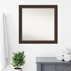 31" X 31" Non-Beveled Lara Wood Bathroom Wall Mirror Bronze - Amanti Art 16 31" X 31" Non-Beveled Lara Wood Bathroom Wall Mirror Bronze - Amanti Art -Amanti Art GUEST 6c1a983b 159a 47f6 8037 dedbcb80a6a4