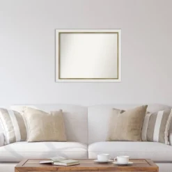 Amanti Art 31" X 25" Non-Beveled Eva White Gold Narrow Wall Mirror : Modern Rectangle, Polystyrene Frame 12 Amanti Art 31" X 25" Non-Beveled Eva White Gold Narrow Wall Mirror : Modern Rectangle, Polystyrene Frame -Amanti Art GUEST 6c1d8e4e 40d5 4c55 a91b b535aeb7e2bf