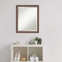 Amanti Art Distressed Rustic Brown Beveled Wood Bathroom Wall Mirror -Amanti Art GUEST 6c8fc83f 1f96 4394 acdb 138f3f0f1823