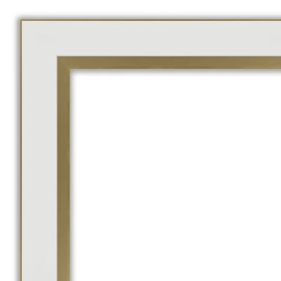 Amanti Art 31" X 25" Non-Beveled Eva White Gold Narrow Wall Mirror : Modern Rectangle, Polystyrene Frame 4 Amanti Art 31" X 25" Non-Beveled Eva White Gold Narrow Wall Mirror : Modern Rectangle, Polystyrene Frame - Image 2