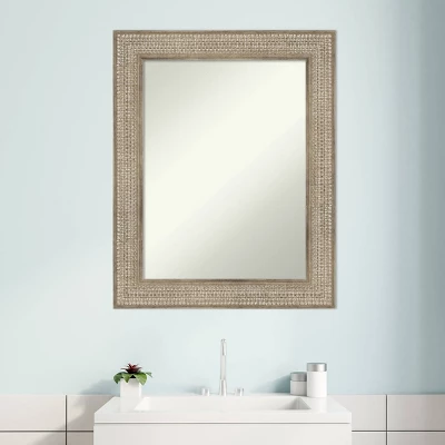24" X 30" Non-Beveled Trellis Silver Wood Bathroom Wall Mirror - Amanti Art 9 24" X 30" Non-Beveled Trellis Silver Wood Bathroom Wall Mirror - Amanti Art - Image 7