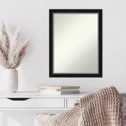 21" X 27" Non-Beveled Eva Black Silver Narrow Wall Mirror - Amanti Art -Amanti Art GUEST 6e15872f 3b31 4b01 988d cefc6cefd300