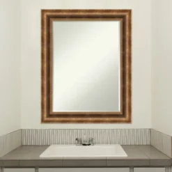 Amanti Art Manhattan Bronze Petite Bevel Wood Bathroom Wall Mirror 29.5 X 23.5 In. -Amanti Art GUEST 6f3dffd2 860f 42bb 8d9f 49322a704796