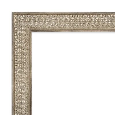 24" X 30" Non-Beveled Trellis Silver Wood Bathroom Wall Mirror - Amanti Art 4 24" X 30" Non-Beveled Trellis Silver Wood Bathroom Wall Mirror - Amanti Art - Image 2