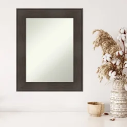 24" X 30" Non-Beveled William Rustic Woodgrain Wall Mirror - Amanti Art -Amanti Art GUEST 7029a719 bd88 40a1 af69 21f7a2d6d124