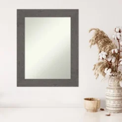 24" X 30" Non-Beveled Rustic Plank Gray Wall Mirror - Amanti Art -Amanti Art GUEST 7090daf3 a100 4141 bfe5 bfdd2b2a694f