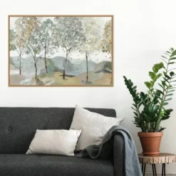 33" X 22" Breezy Landscape Trees I By Allison Pearce Framed Canvas Wall Art Light Brown - Amanti Art -Amanti Art GUEST 71096487 3221 4e2d 9c74 9611d7db67ed