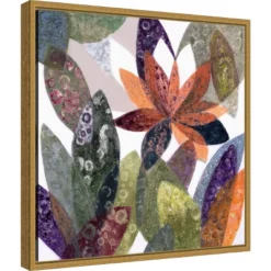 16" X 16" Melodia Otonal By Daniela Fedele Framed Canvas Wall Art - Amanti Art