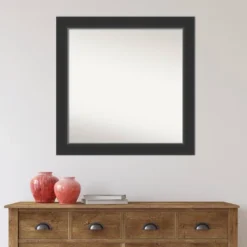 31" X 31" Non-Beveled Corvino Black Wood Wall Mirror - Amanti Art -Amanti Art GUEST 726e5358 cd1d 4265 bf4e 3ec9d5d3126b