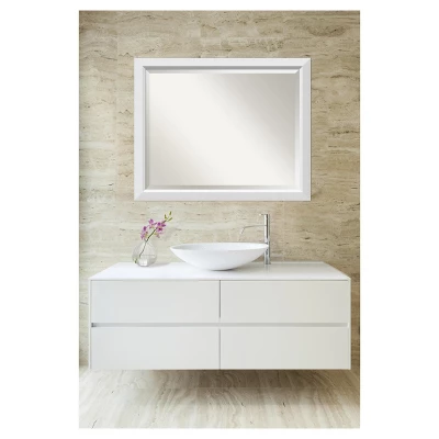 32" X 26" Blanco Wood Framed Wall Mirror White - Amanti Art 5 32" X 26" Blanco Wood Framed Wall Mirror White - Amanti Art - Image 3