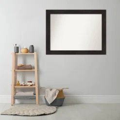 44" X 33" Non-Beveled Furniture Bathroom Wall Mirror Espresso Brown - Amanti Art: Modern Rectangular, Polystyrene Frame, Wall Mounted -Amanti Art GUEST 73b37d59 0817 4079 a199 fcc5befd9c9b