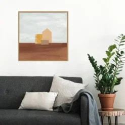 22" X 22" Homey Landscape II By Courtney Prahl Framed Canvas Wall Art Light Brown - Amanti Art -Amanti Art GUEST 73ed1870 9a72 42e2 ba0b 85dba813e164