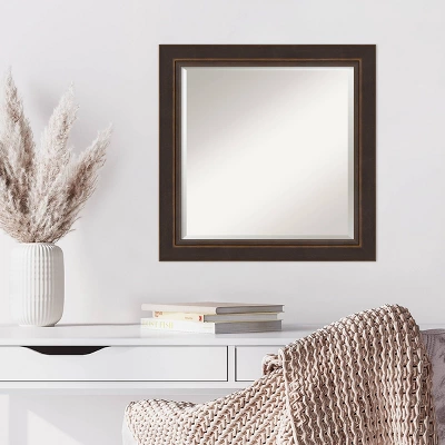 25" X 25" Beveled Lara Bronze Wood Wall Mirror - Amanti Art 7 25" X 25" Beveled Lara Bronze Wood Wall Mirror - Amanti Art - Image 5