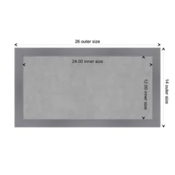 26"x14" Edwin Framed Magnetic Board Gray - Amanti Art: 100% Real Wood, Steel, Wall-Mounted, Organizational Tool -Amanti Art GUEST 756880bb 908d 4b06 b3d0 954966cf4311