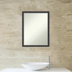 20"x26" Stylish Wood Wall Mirror Black, Non-Beveled Vanity - Amanti Art: Includes Mounting Hardware -Amanti Art GUEST 75ce2028 9f6f 4ca3 97d3 dca3929571d5
