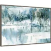 33" X 22" Blue Tree Reflections By Katrina Pete Framed Canvas Wall Art Gray Wash - Amanti Art -Amanti Art GUEST 75de7025 8411 4575 be7e 2fce02ed9304