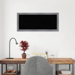 32"x14" Edwin Wood Frame Black Cork Board Gray - Amanti Art: Wall Mounted, Bulletin Display, Office Decor -Amanti Art GUEST 76a2a9a8 9f27 4644 84f7 4425e8565e00