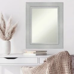 25" X 31" Non-Beveled Romano Silver Wood Wall Mirror - Amanti Art: Modern Rectangle, Includes Mounting Hardware -Amanti Art GUEST 771617a0 dbea 4f9c 93b6 5c7692e62dc5