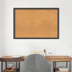 38"x26" Stylish Wood Frame Natural Cork Board Black - Amanti Art: Wall Mount, Decorative, 2ft X3ft -Amanti Art GUEST 77bcf52b 7b32 4f90 b5e9 8cefeaf5c004