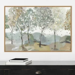 33" X 22" Breezy Landscape Trees I By Allison Pearce Framed Canvas Wall Art Light Brown - Amanti Art -Amanti Art GUEST 77e01ad1 d5ae 4dc0 8848 908c94c8afc5