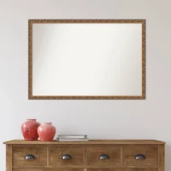38" X 26" Non-Beveled Antique Bronze Wood Wall Mirror - Amanti Art: Rectangular, Includes Mounting Hardware -Amanti Art GUEST 7836c055 4129 4a07 8669 7ceb3f044dc4