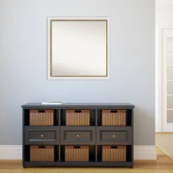 29" X 29" Non-Beveled Eva White Gold Narrow Wall Mirror - Amanti Art: Modern Square, Polystyrene Frame 14 29" X 29" Non-Beveled Eva White Gold Narrow Wall Mirror - Amanti Art: Modern Square, Polystyrene Frame -Amanti Art GUEST 7876f461 78ba 4c77 b104 2263d797c9f4