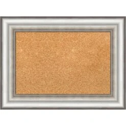 Amanti Art Salon Silver Framed Corkboard, Natural Cork -Amanti Art GUEST 789f2ac6 f66c 4b2d 8010 6213c5965975
