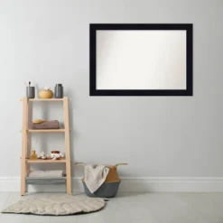 40" X 28" Non-Beveled Shiplap Navy Wood Bathroom Wall Mirror - Amanti Art -Amanti Art GUEST 78a383cd 6323 4489 b51e 1c60537edbe0