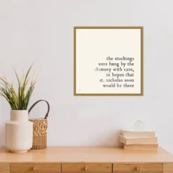 16" X 16" Simple Christmas II Cream By Laura Marshall Framed Canvas Wall Art - Amanti Art -Amanti Art GUEST 78f8270f eaa4 4b5e 9a7b c947d25dc7eb