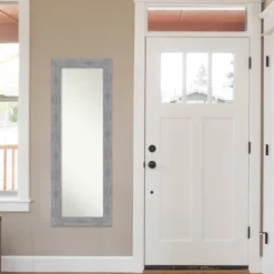 19" X 53" Bark Rustic Framed On The Door Mirror Gray - Amanti Art -Amanti Art GUEST 79b42bd0 415b 4ccc 97d8 4366c2b51fae
