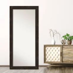 30" X 66" Non-Beveled Stately Bronze Full Length Floor Leaner Mirror - Amanti Art -Amanti Art GUEST 7abdffed e58d 4eff b2bf ae0c2eebbfa8