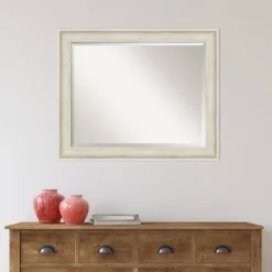 33" X 27" Regal Birch Framed Wall Mirror Cream - Amanti Art -Amanti Art GUEST 7c4f311f 5c5d 4ba2 a615 d9eaf489de45