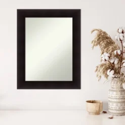 24" X 30" Non-Beveled Portico Espresso Wood Wall Mirror - Amanti Art -Amanti Art GUEST 7d5adccc 15b4 4114 a909 ef27cf5d7b28
