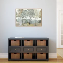 33" X 22" Breezy Landscape Trees I By Allison Pearce Framed Canvas Wall Art Light Brown - Amanti Art -Amanti Art GUEST 7dc1325d bbe3 41c9 87ab 32d8bf680181