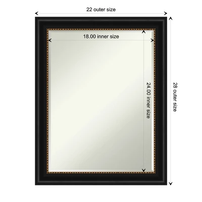 Amanti Art Manhattan Black Petite Bevel Bathroom Wall Mirror 28 X 22 In. 5 Amanti Art Manhattan Black Petite Bevel Bathroom Wall Mirror 28 X 22 In. - Image 3