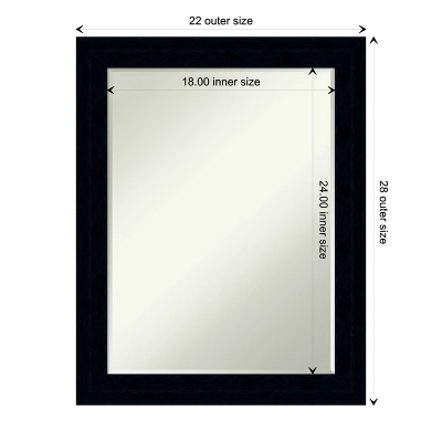 Amanti Art Tribeca Black Petite Bevel Wood Bathroom Wall Mirror 28 X 22 In. 5 Amanti Art Tribeca Black Petite Bevel Wood Bathroom Wall Mirror 28 X 22 In. - Image 3